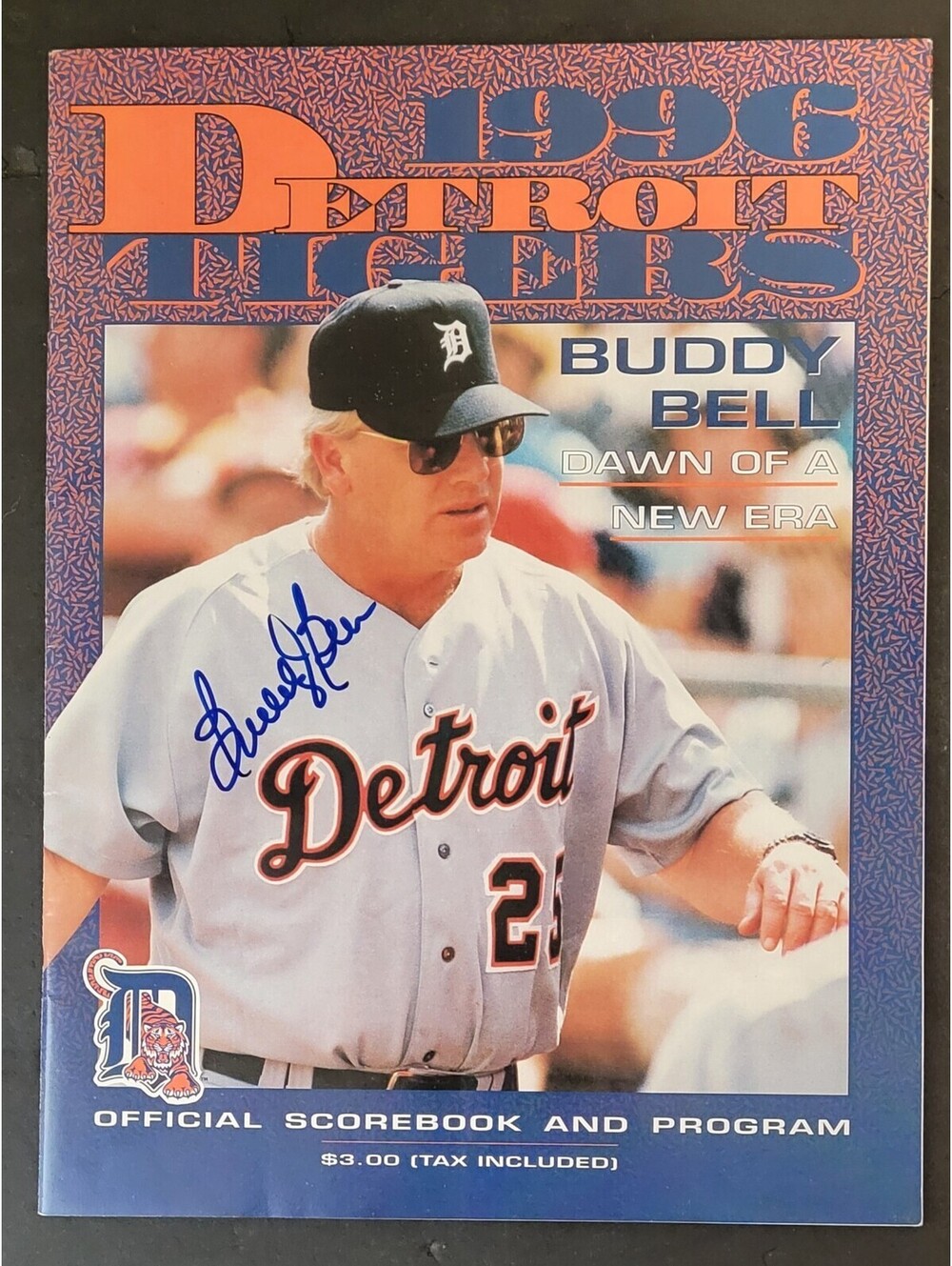 Buddy Bell Baseball Manager MLB Autographed Signed 1996 Detroit Tigers Program